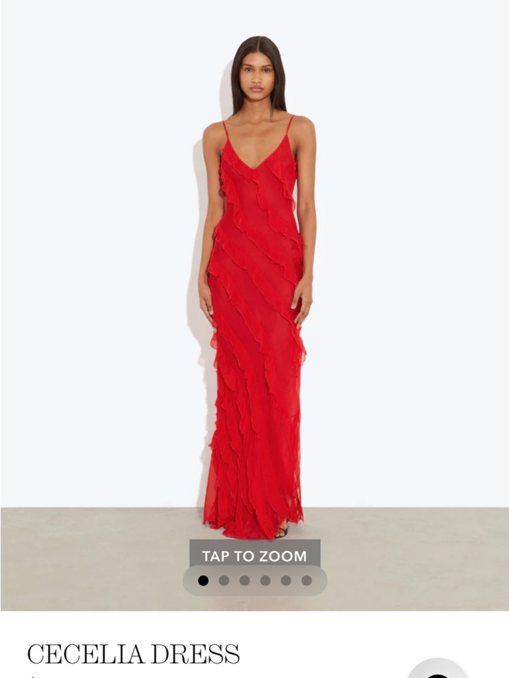 Rat & Boa Cecelia Red Ruffled Maxi Dress